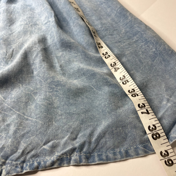 Vintage Rainforest Cafe Dress M Blue Embroidered Cottagecore Boho 90s Souvenir - Picture 6 of 8